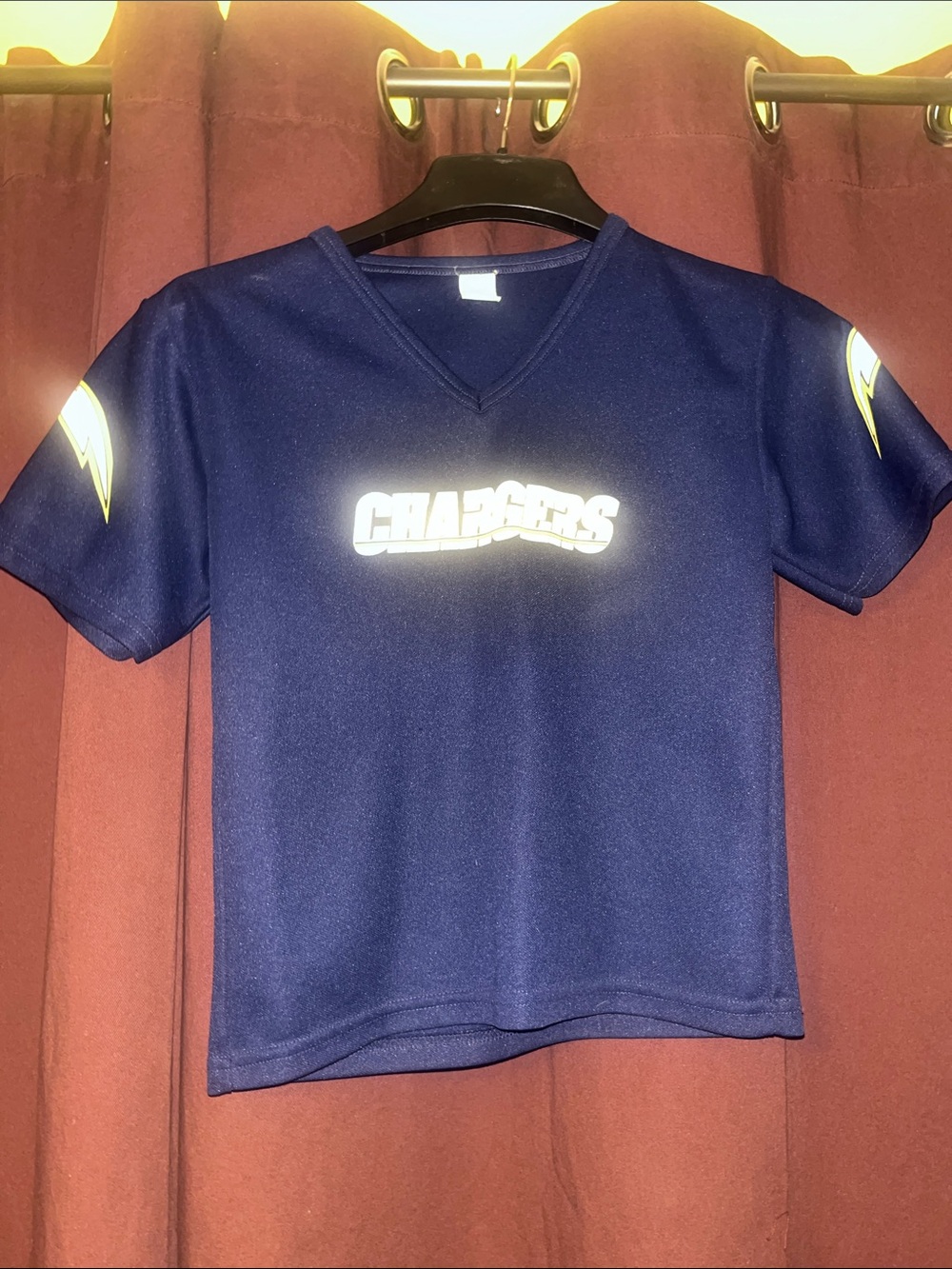 Kids Chargers Short Sleeve V-Neck Tee - Navy